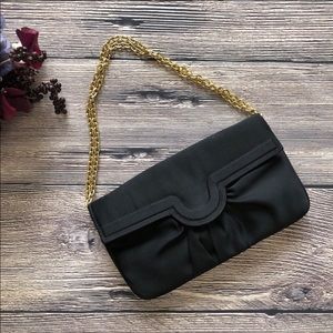 Vintage 60's Black evening purse adjustable chain